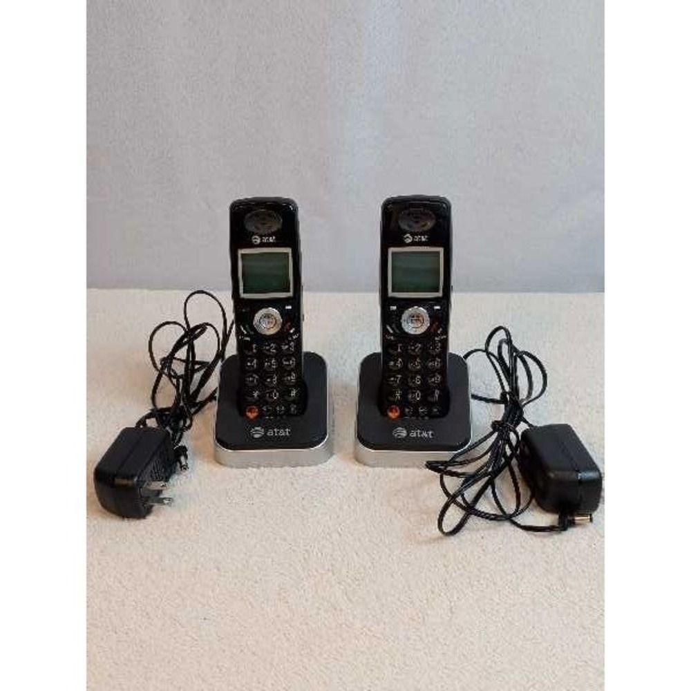 AT&T TL74208 Cordless Phone Speakerphone Lot 2 Black Landline